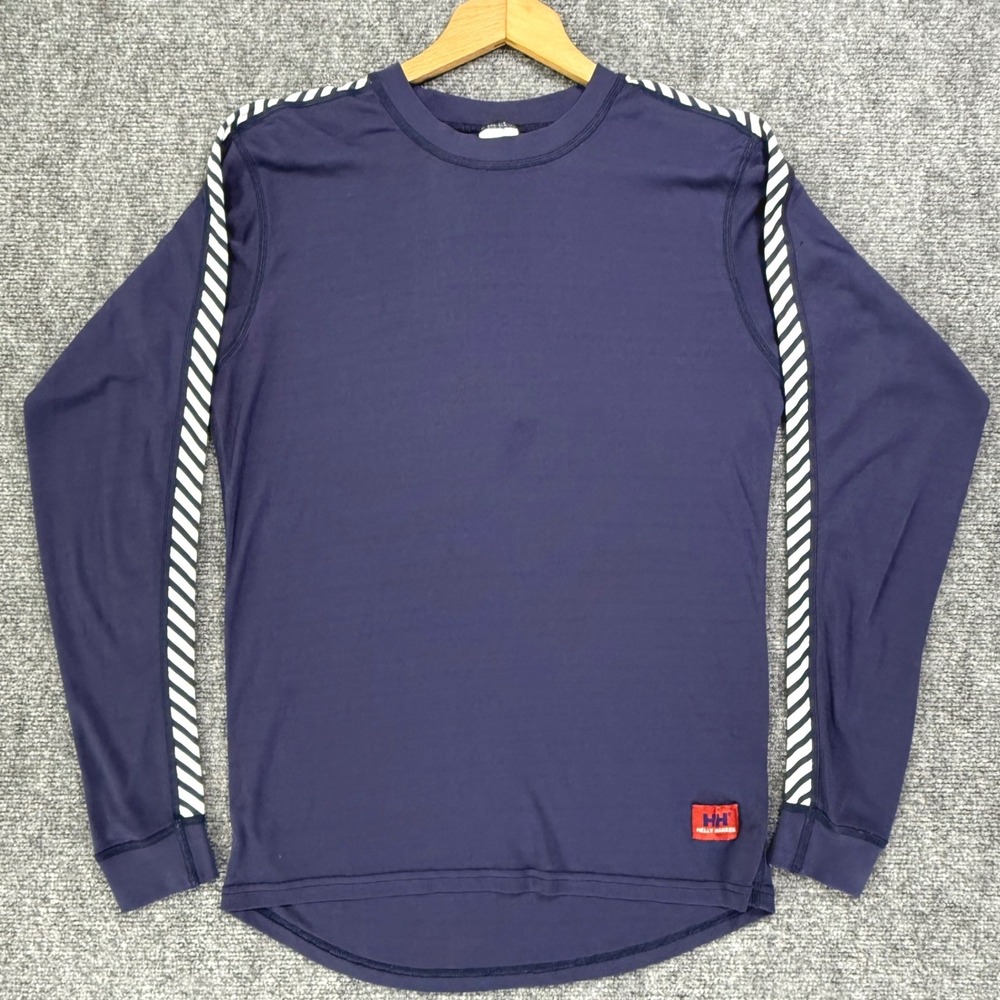 Vintage Helly Hansen LIFA Stripe Crew Men's Medium Navy Base Layer USA Made